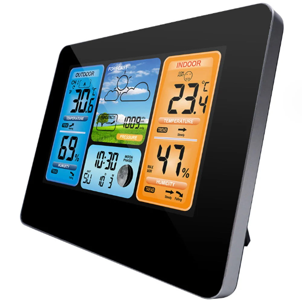 Wireless Weather Station w/ Atomic Clock & 197FT(60M) Thermo-Hygrometer aviation pilot essential in premium aviation-grade bu.