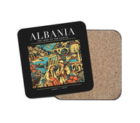 Thumbnail for ALBANIA - Poster - Coaster - Black