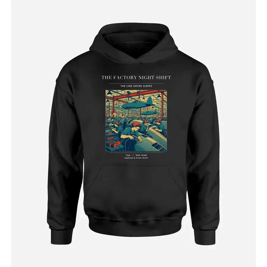 VINTAGE G4502 - The Factory Night Shift - Premium Hoodie design on black premium