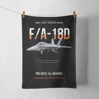 Thumbnail for F-A-18D Hornet Two Seats All Weather design on black towel