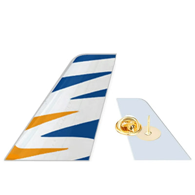 Smartwings Airlines aviation design tail-shape badge pin in polished alloy.