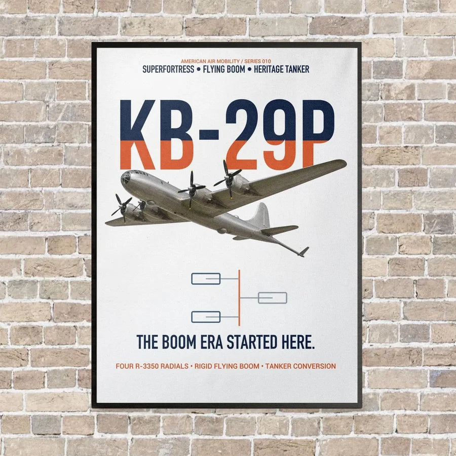 KB-29P SUPERFORTRESS vertical canvas print - framed - white background
