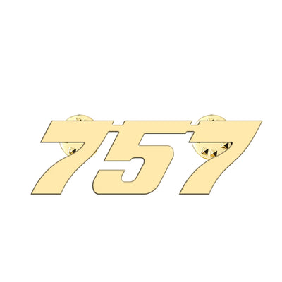 Boeing 757 Flat Text aviation hollow pin in polished alloy.