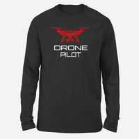 Thumbnail for Drone Pilot Long-Sleeve aviation design printed on soft cotton long-sleeve T-shirt.