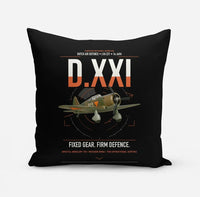 Thumbnail for Fokker D.XXI — Dutch LVA aircraft 221 design on black pillow