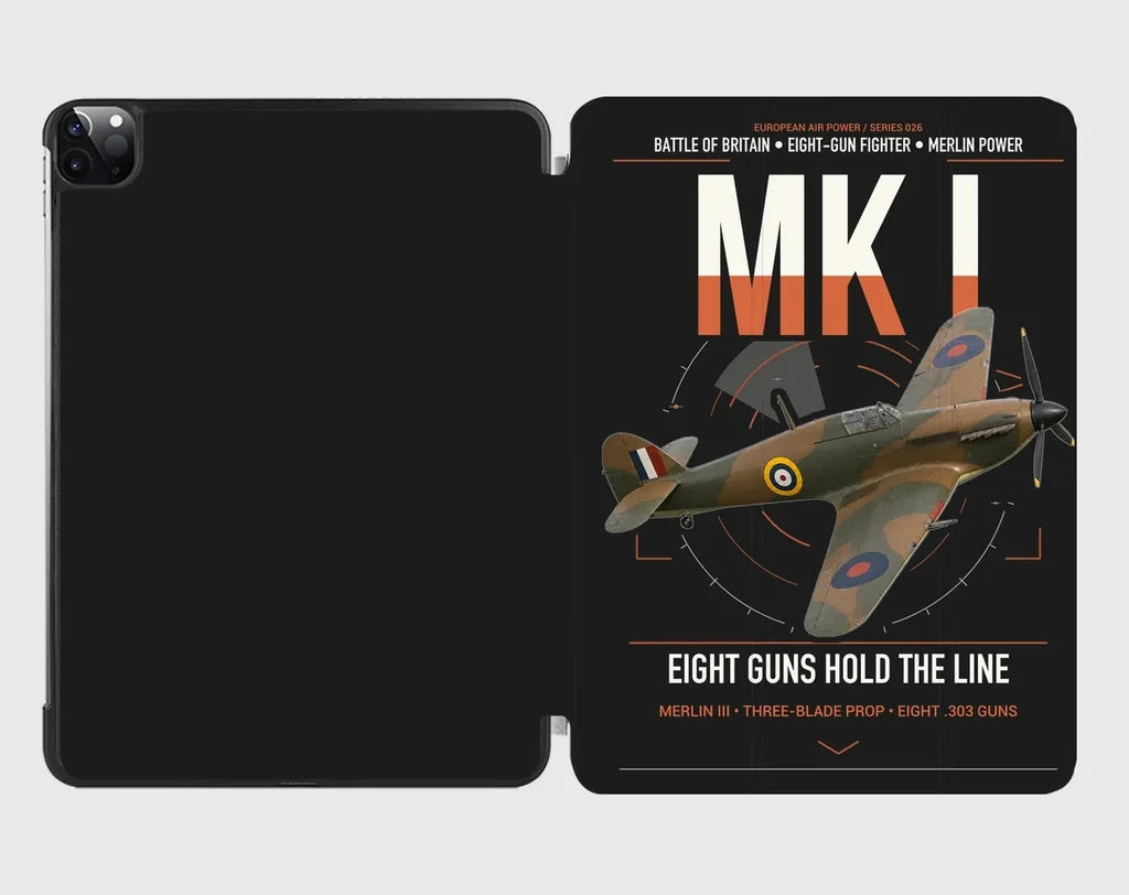 Hawker Hurricane Mk I design on black ipad tablet case