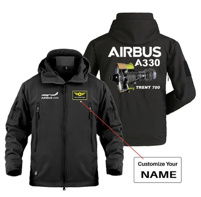 Airbus A330 & Trent 700 Engine Military Jackets (Customizable) aviation design printed on heavy cotton shell with field-style.