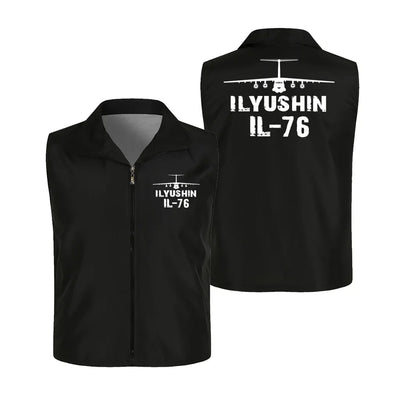 ILyushin IL-76 & Plane Thin Style aviation design printed on lightweight shell with sleeveless design thin vest.