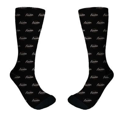 Aviator - Dont Make Me Walk aviation design on soft cotton blend socks.