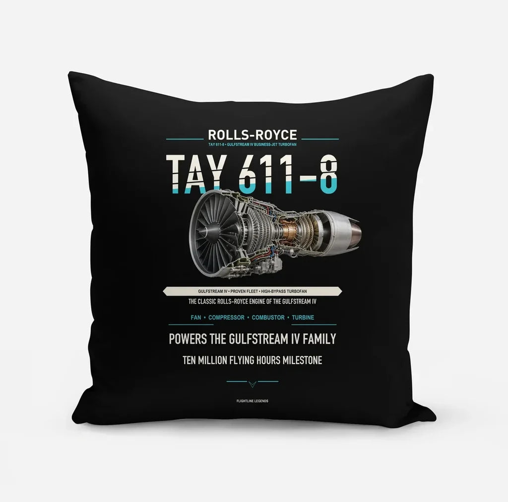 TAY 611-8 design on black pillow