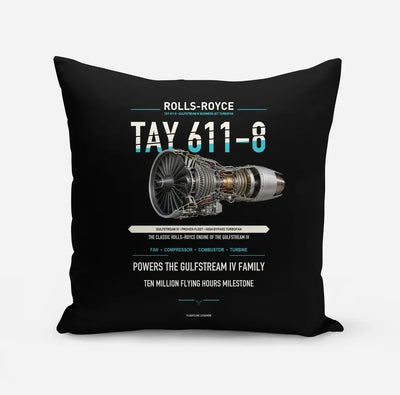 TAY 611-8 design on black pillow
