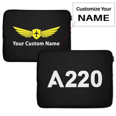 Airbus A220 Flat Text Laptop & aviation design on laptop & tablet case for laptop or tablet.