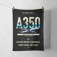 Thumbnail for Airbus A350-900ULR design on black towel