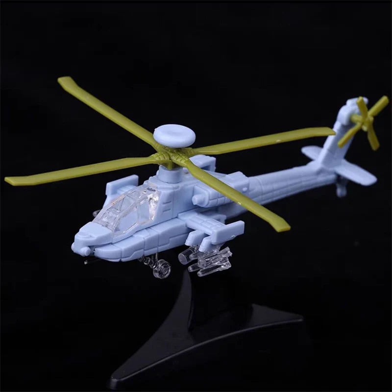 AH-64 Apache Helicopter (AH-64) Airplane Assembly Model Puzzle Building Mini Plastic Random color aviation themed Lego-style.