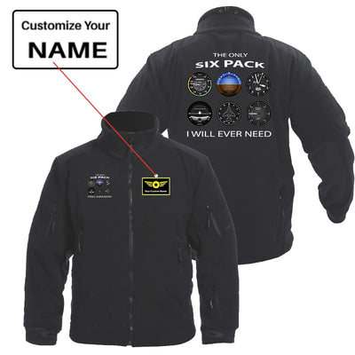 The Only Six Pack I Will Ever Need Fleece Military Jackets (Customizable) aviation design printed on heavy shell with warm fl.