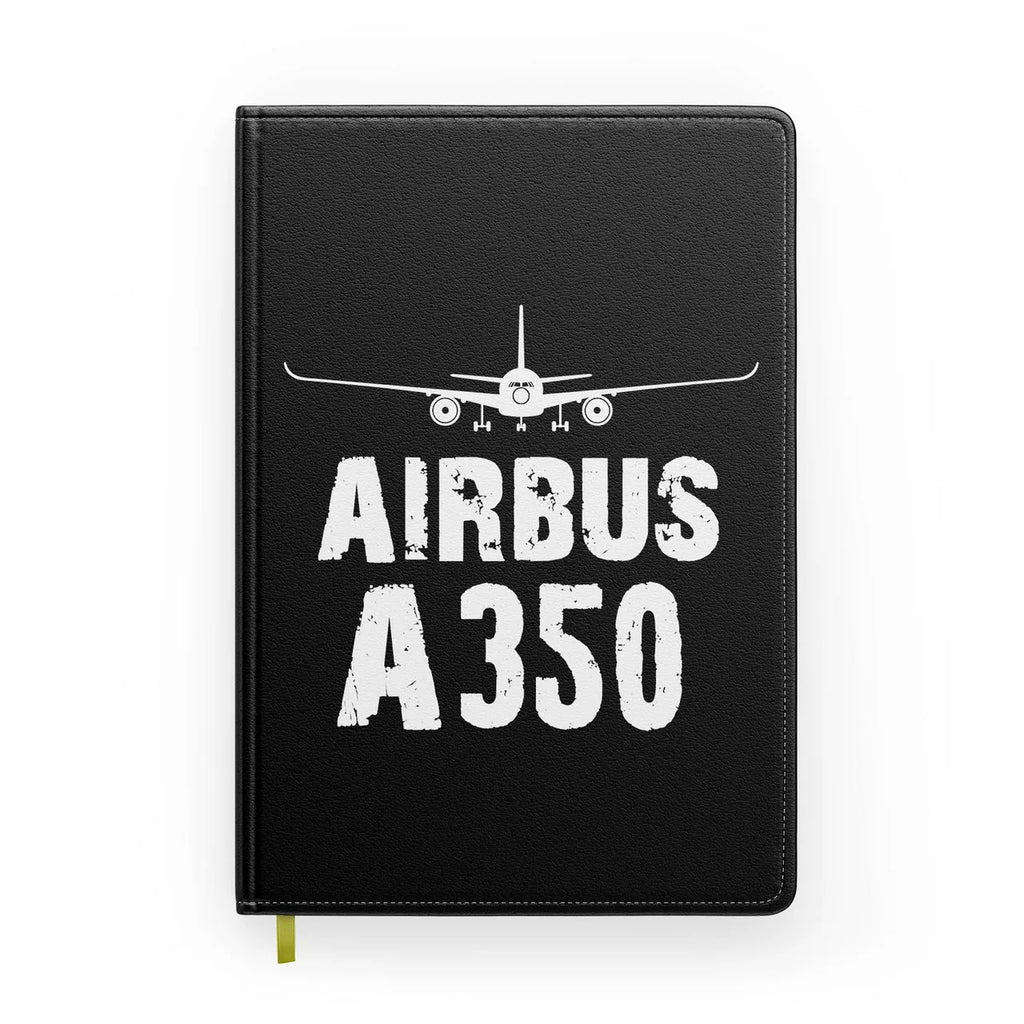 Airbus A350 & Plane aviation design on premium hardcover notebook.