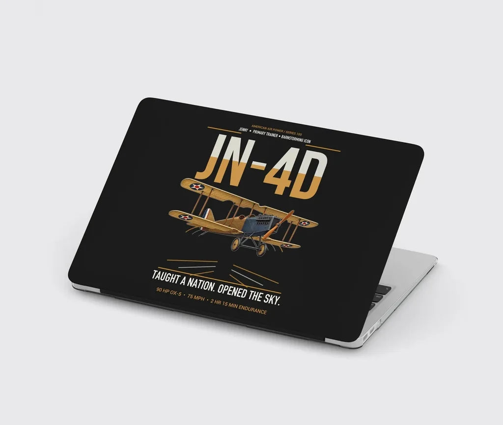 Curtiss JN-4D Jenny design on black MacBook case