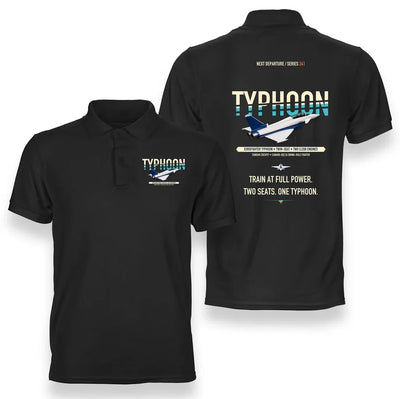 Airbus Eurofighter Typhoon Twin-seat design on black polo
