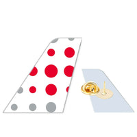 Thumbnail for Brussels Airlines aviation design tail-shape badge pin in polished alloy.