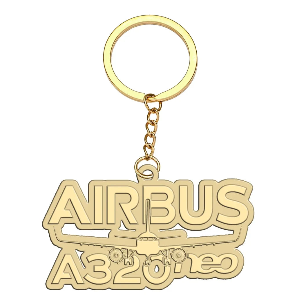 Amazing Airbus A320neo aviation hollow key chain in polished alloy.