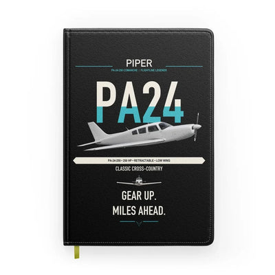 Piper PA-24-250 Comanche 250 design on black notebook