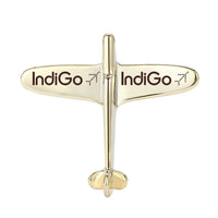 Thumbnail for Indigo Airlines Airplane Shape aviation-themed airplane-shape brooch, polished alloy.