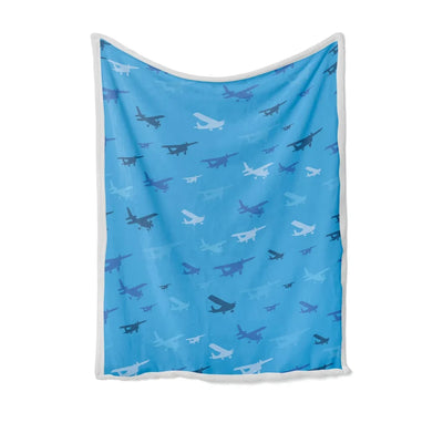 Many Propellers Bed Blankets & aviation print on soft fleece blanket.