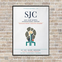 Thumbnail for San José Mineta International Airport SJC vertical canvas print - framed - white background