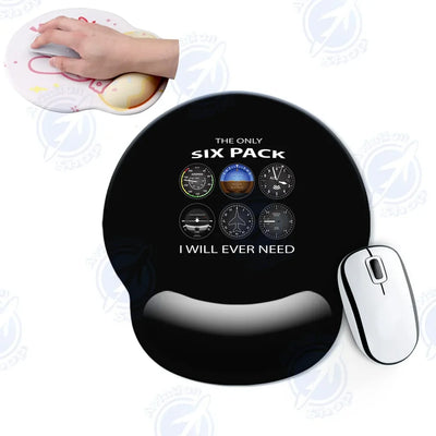 The Only Six Pack I Will Ever Need aviation design on neoprene with anti-slip base ergonomic mouse pad.
