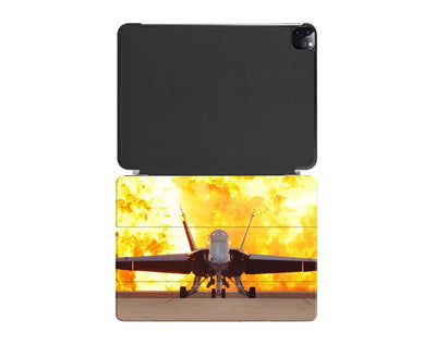 Face to Face with Air Force Jet & Flames aviation print iPad case, fits iPad.