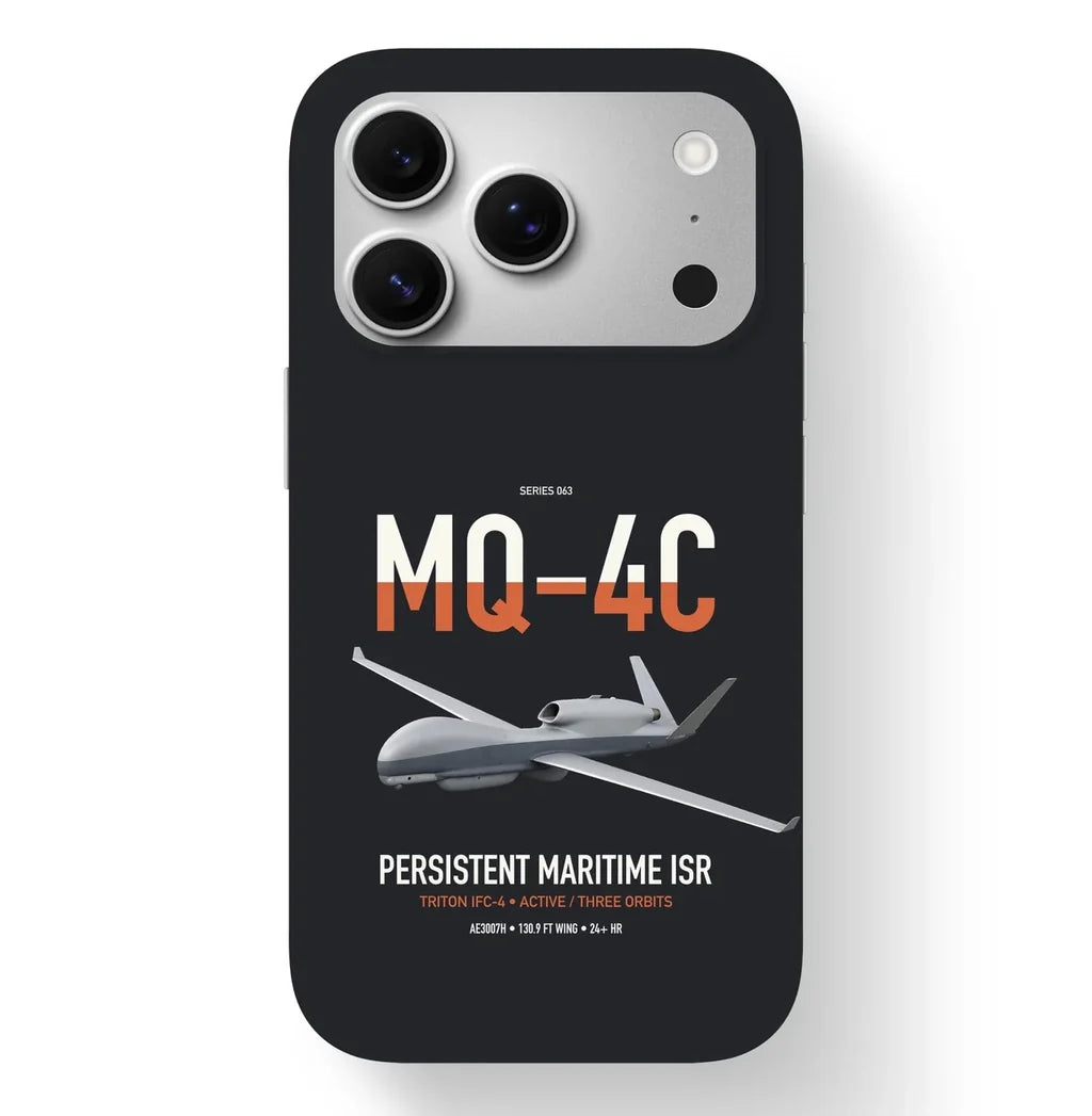 MQ-4C Triton IFC-4 design on black magsafe iphone case, for iPhone 17 Pro