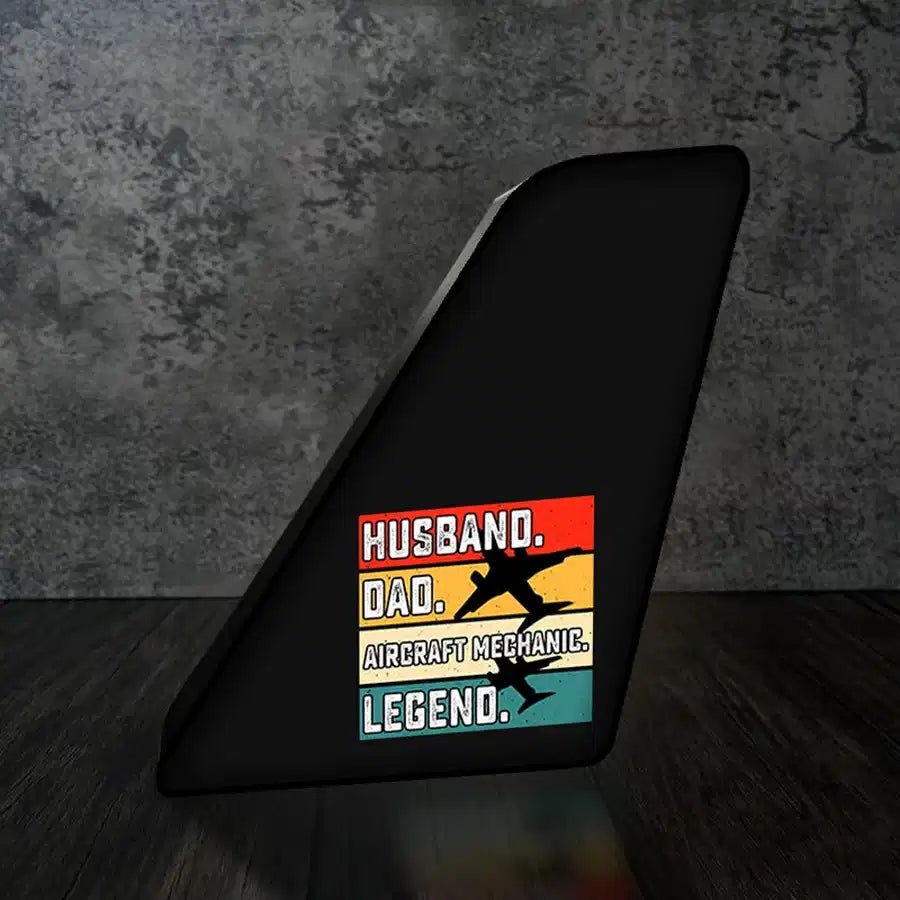 Husband & Dad & Aircraft Mechanic & Legend Led Aircraft Tail aviation themed 3D aircraft tail lamp, premium acrylic with LED.