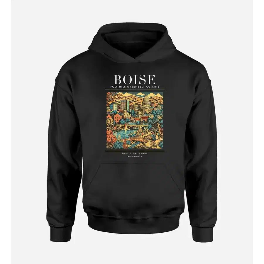 BOISE - Poster - Premium Hoodie - Black