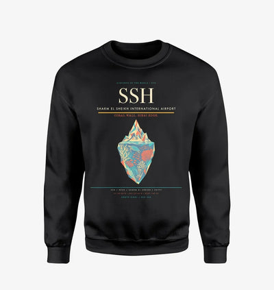 Sharm El Sheikh International Airport (SSH) design on black sweatshirt