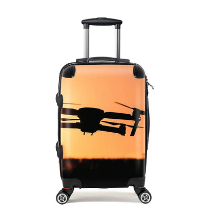 Amazing Drone in Sunset Cabin Size aviation design luggage, durable shell construction.