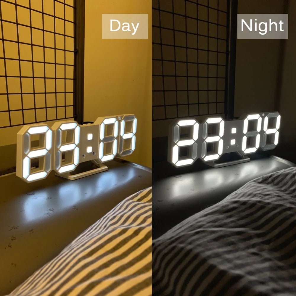 3D LED Digital Style Table 3D Wall Clock - view 2
