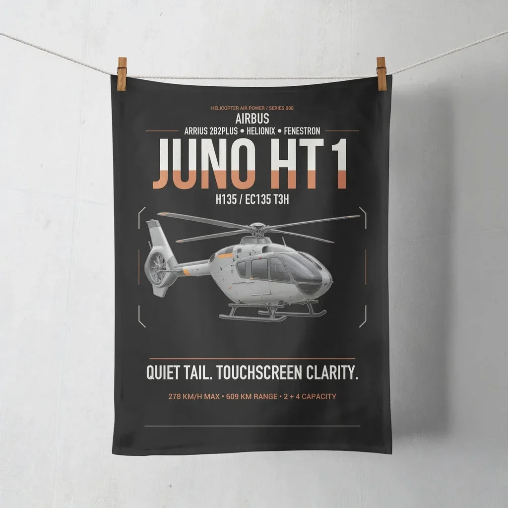 Airbus H135 Juno HT1 design on black towel