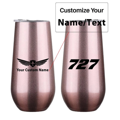 Boeing 727 Flat Text 6oz Egg aviation design on 6oz egg cup, compact 6oz ceramic.