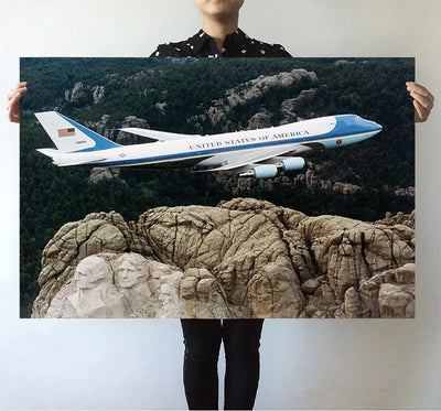 Cruising United States of America Boeing 747 aviation themed poster, premium poster paper.