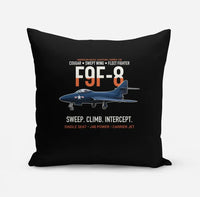 Thumbnail for F9F-8 Cougar Swept Wing Carrier Fighter design on black pillow
