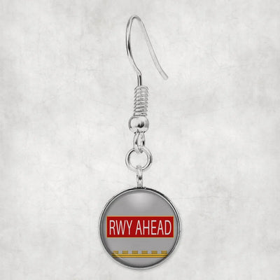 Runway Ahead aviation-themed earrings, polished hypoallergenic alloy.