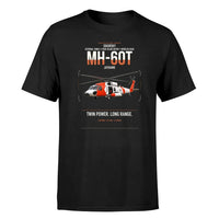 Thumbnail for Sikorsky MH-60T Jayhawk design on black t-shirt, single-side print