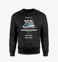 Thumbnail for Beechcraft King Air 350i design on black sweatshirt
