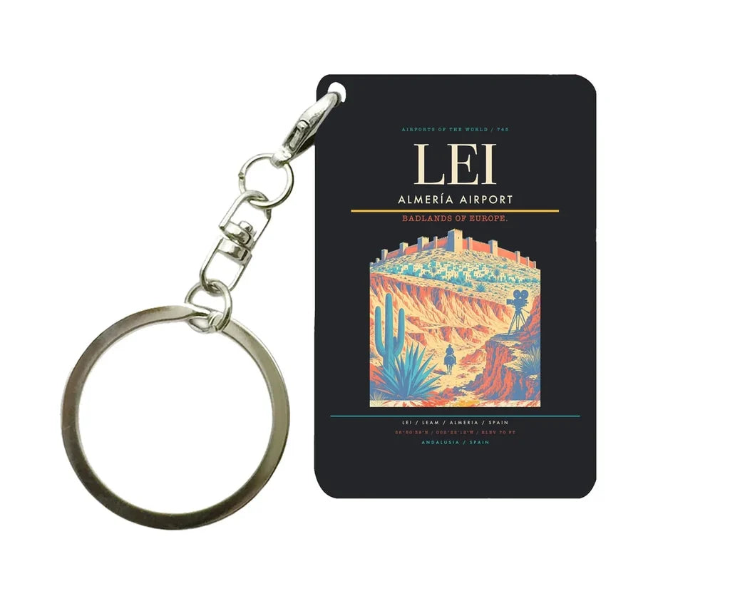 Almería Airport (LEI) design on black key chain