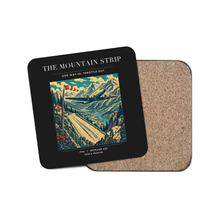 The Mountain Strip - Designed Coasters design on black 1-piece