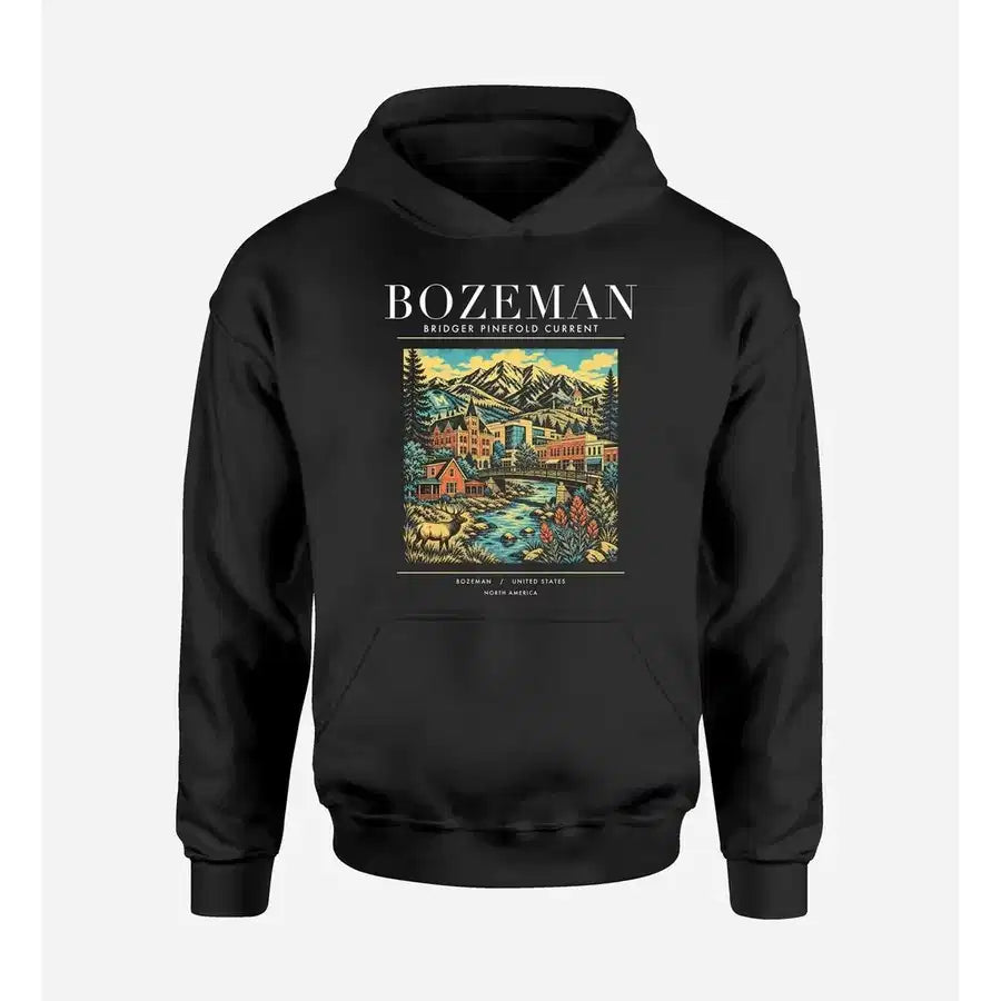 BOZEMAN - Poster - Premium Hoodie - Black