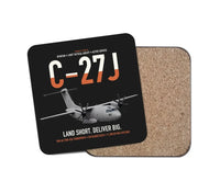 Thumbnail for C-27J Spartan design on black 1 piece coaster