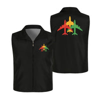 Thumbnail for Colourful 3 Airplanes Thin Style aviation design printed on lightweight shell with sleeveless design thin vest.