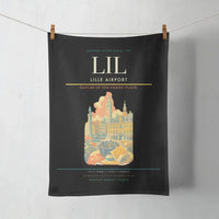 Thumbnail for Lille Airport (LIL) design on black towel