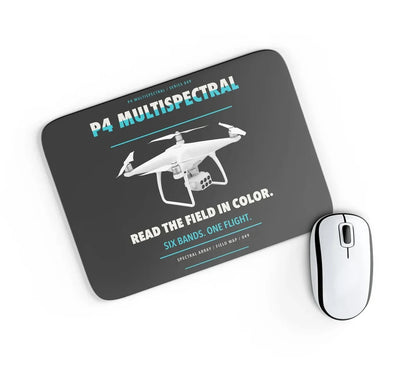 DJI P4 Multispectral design on black rectangle mouse pad